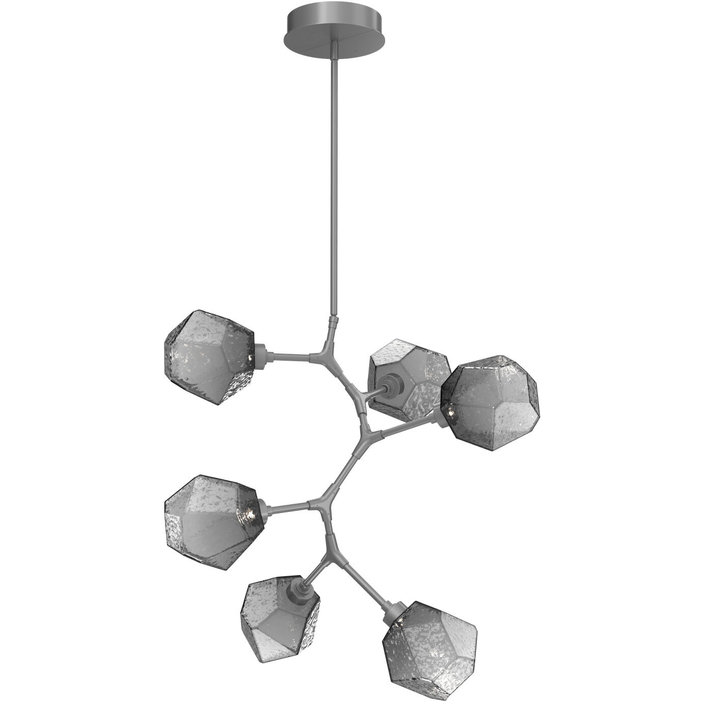 Gem LED 30 inch Classic Silver Chandelier Ceiling Light in 3000K LED, Smoke, Modern Vine