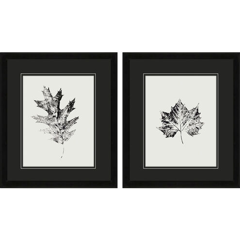 Black Print Leaf Black and Neutral and Beige Framed Art