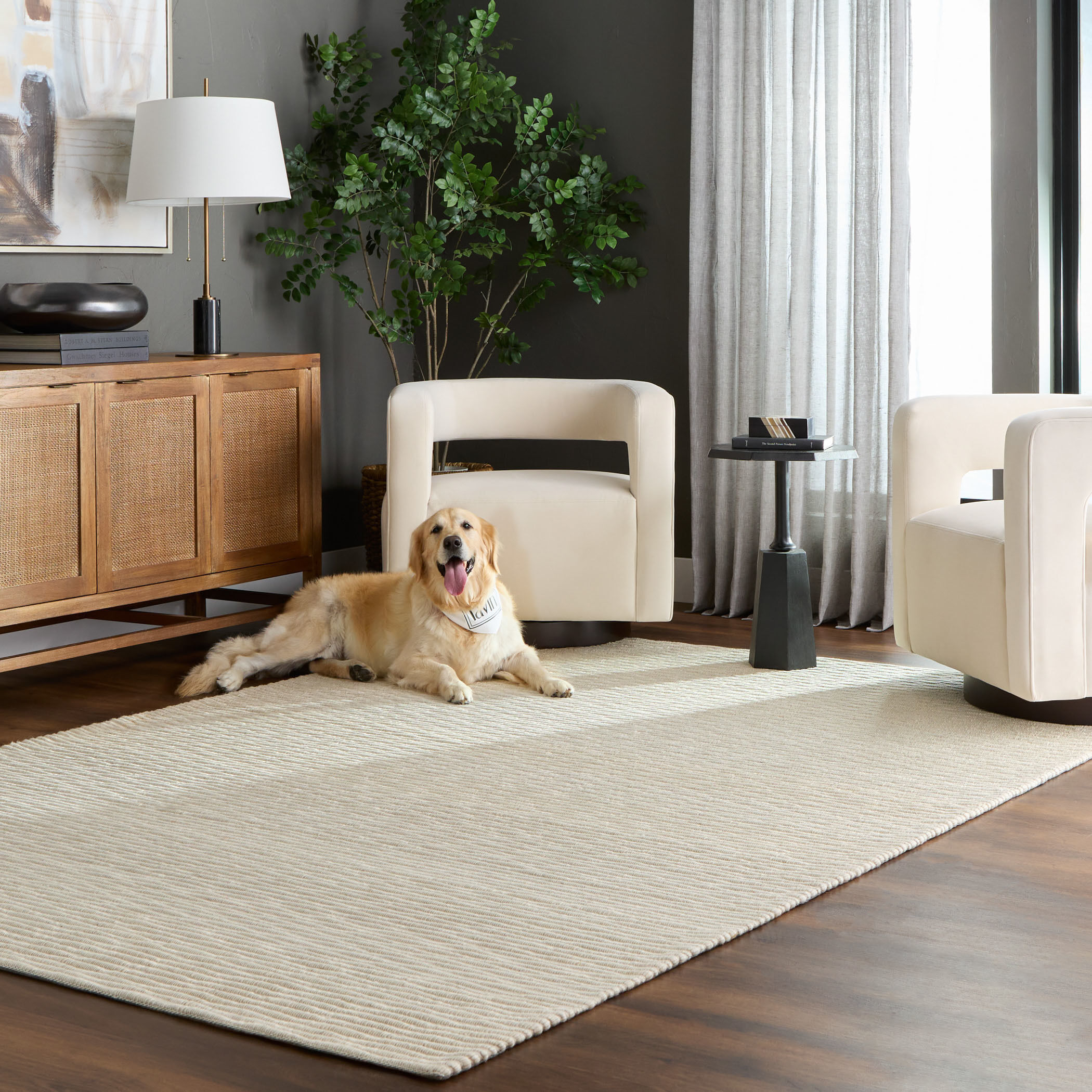 Natural Luxe 36 X 24 inch White/Ivory Rug in 2 x 3