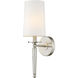 Avery 1 Light 5.5 inch Brushed Nickel Wall Sconce Wall Light in White Fabric