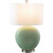 Dimpled 26 inch 60.00 watt Green Table Lamp Portable Light