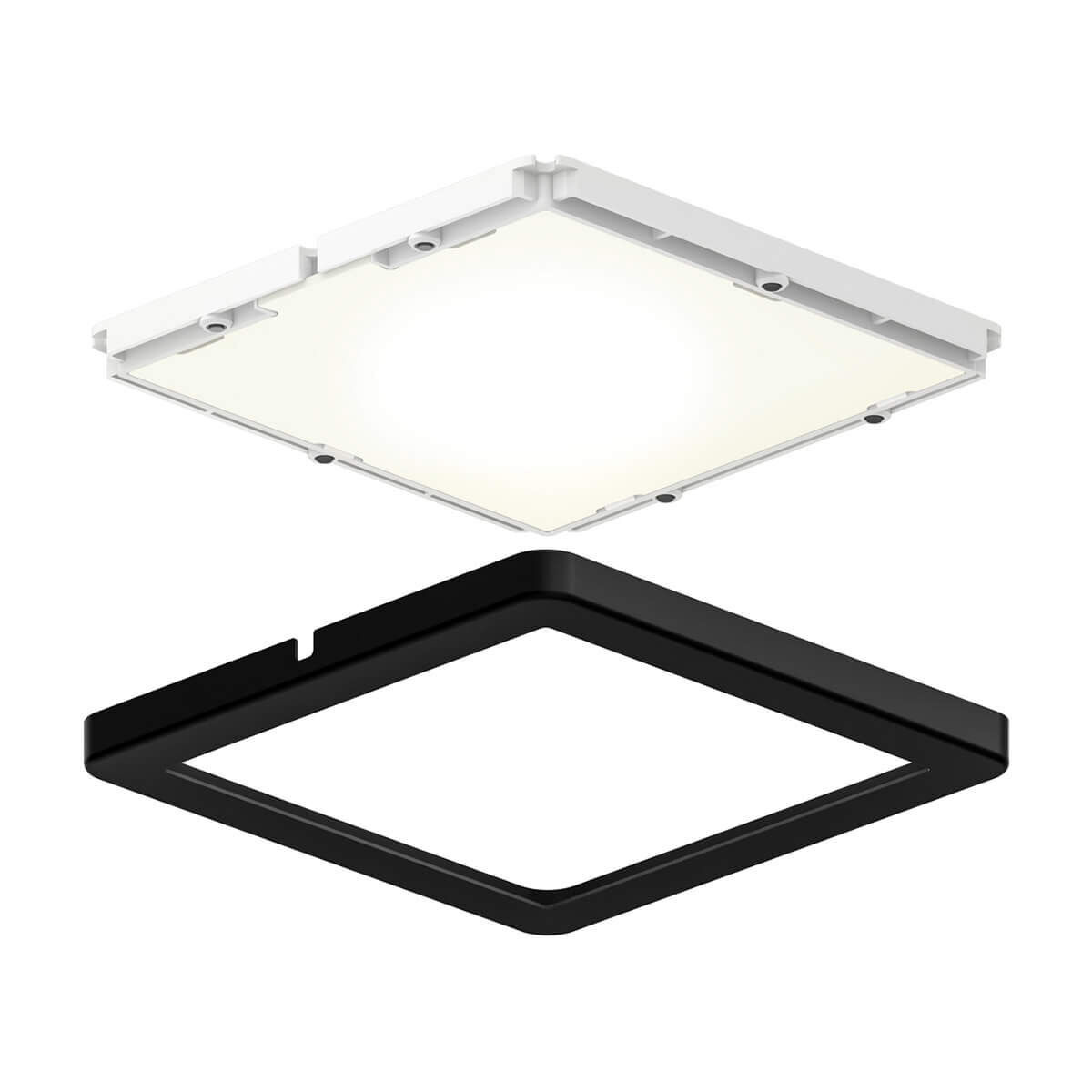 Slim 12V 4 inch Black Puck Light, Square