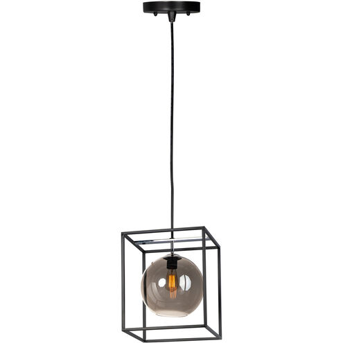 Fluid LED 15 inch Black/Polished Chrome Single Pendant Ceiling Light in Mirror Smoke, Black and Polished Chrome