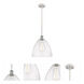 Ballston Dome LED 12 inch White and Polished Chrome Mini Pendant Ceiling Light in Seedy Glass