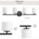 Replay 4 Light 31.13 inch Black Bath Vanity Wall Light