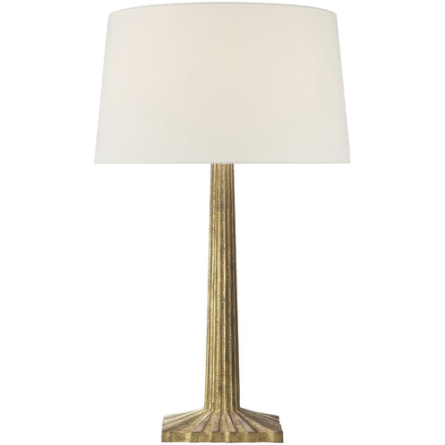 Chapman & Myers Strie 29.75 inch 100 watt Gilded Iron Table Lamp Portable Light in Linen