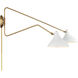 Modern 2 Light 86 inch White with Natural Brass Wall Sconce Wall Light