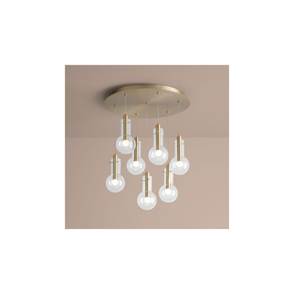 Primo 7 Light 18 inch Aged Brass Pendant Ceiling Light