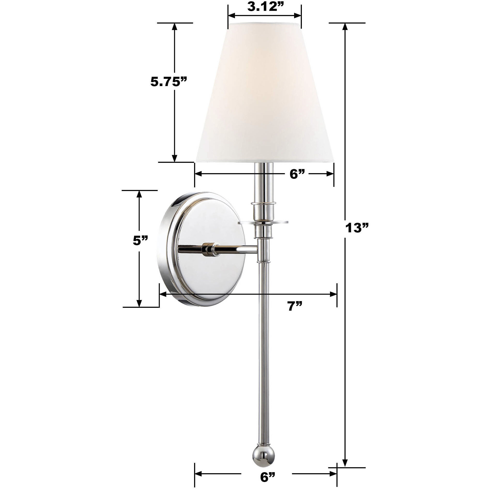 Ottone Way Sconce Wall Light in Polished Nickel