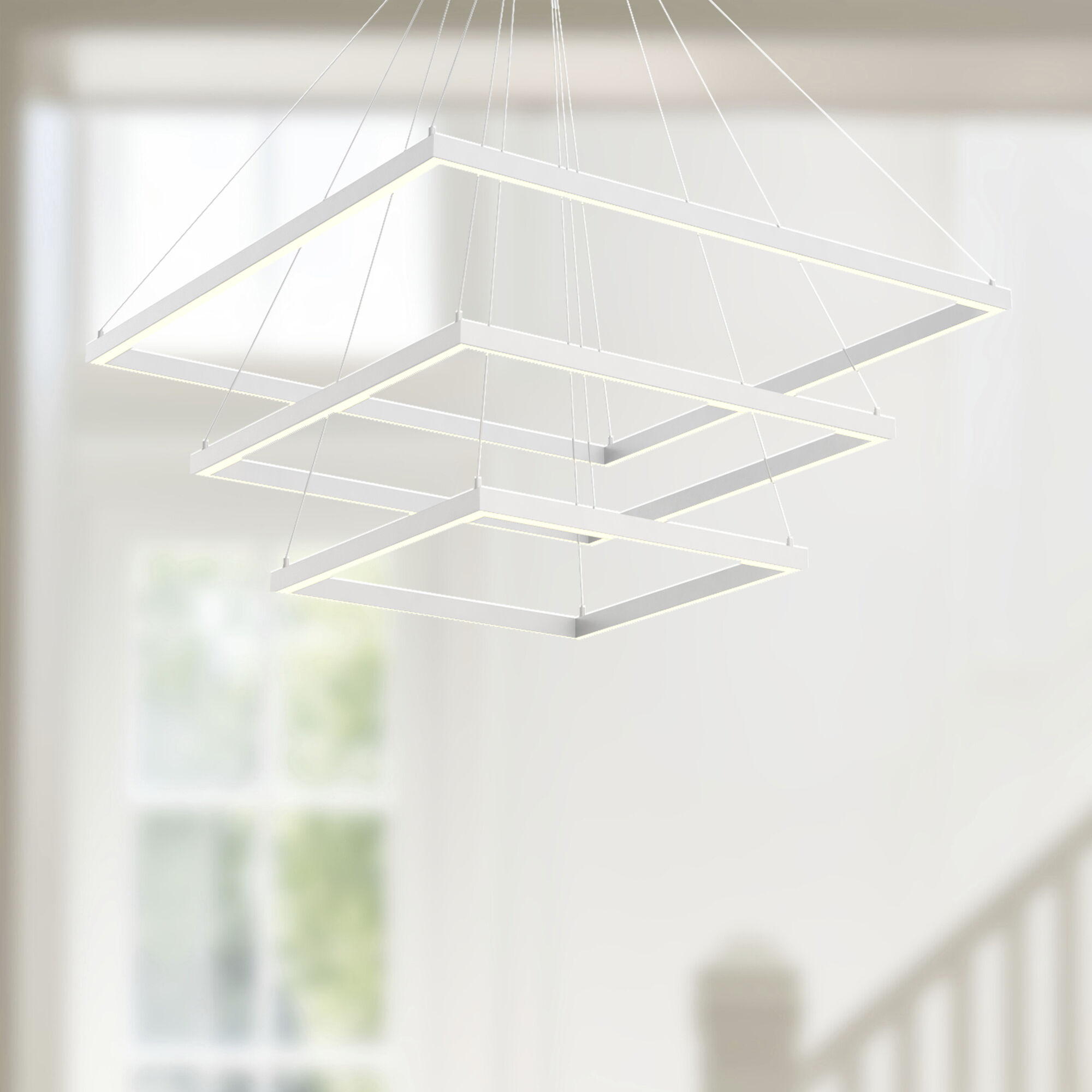 Piazza LED 31.5 inch White Chandelier Ceiling Light