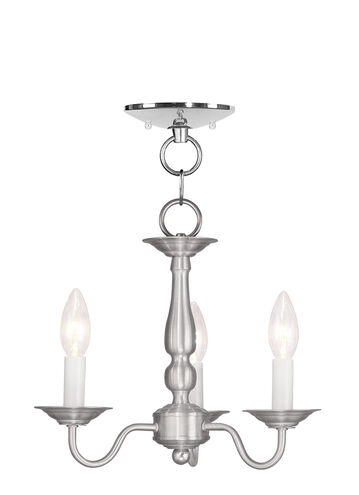 Williamsburgh 3 Light 11 inch Brushed Nickel Convertible Mini Chandelier/Ceiling Mount Ceiling Light