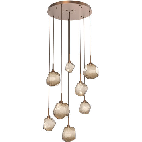 Gem LED 28.1 inch Burnished Bronze Chandelier Ceiling Light in 3000K LED, Round Multi-Port