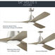 Volos II 54 inch Brushed Nickel with Distressed Antique Gray Blades Ceiling Fan