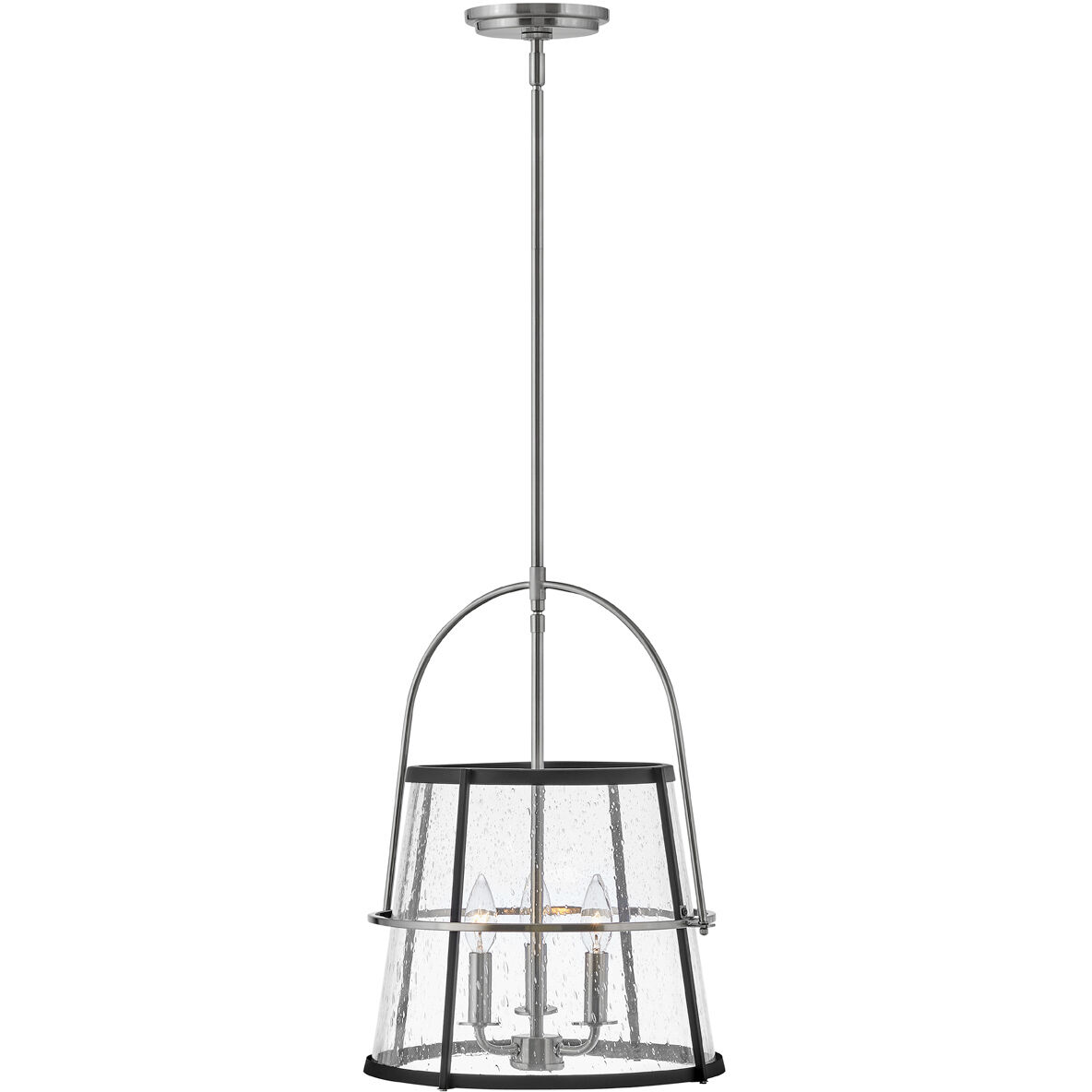 Tournon 3 Light 15 inch Brushed Nickel with Black Indoor Pendant Ceiling Light
