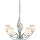 Flora 5 Light 26.7 inch Vintage Platinum Chandelier Ceiling Light in Opal