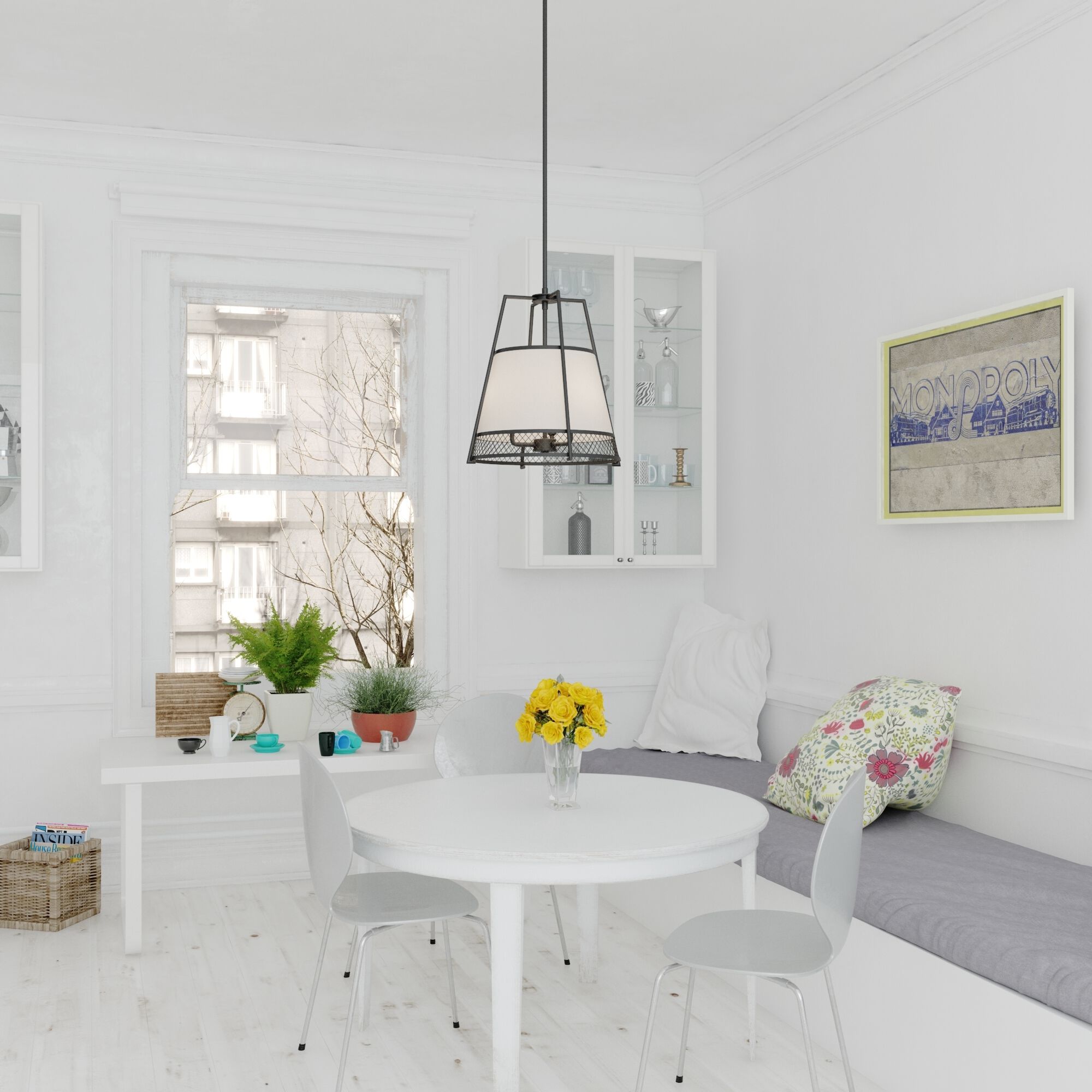 Benton LED 16.75 inch Matte Black Pendant Ceiling Light