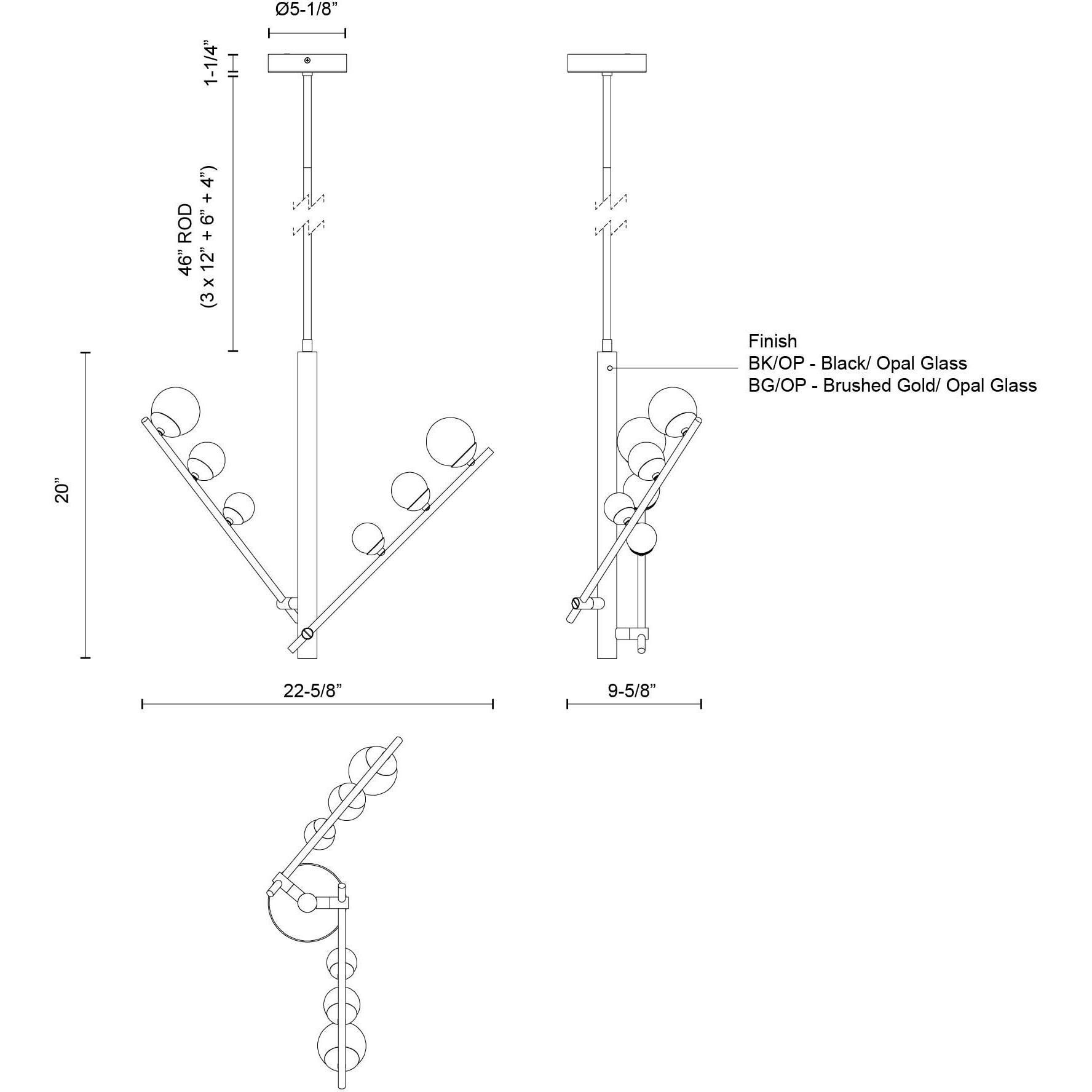 Cypress Pendant Ceiling Light in Black