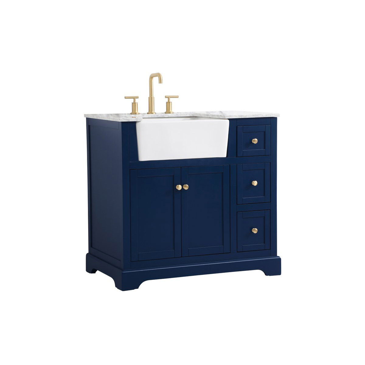 Franklin 36 X 22 X 35 inch Blue Bathroom Vanity Cabinet