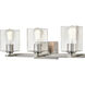 None 3 Light 23 inch Brushed Nickel Bathroom Vanity Light Wall Light