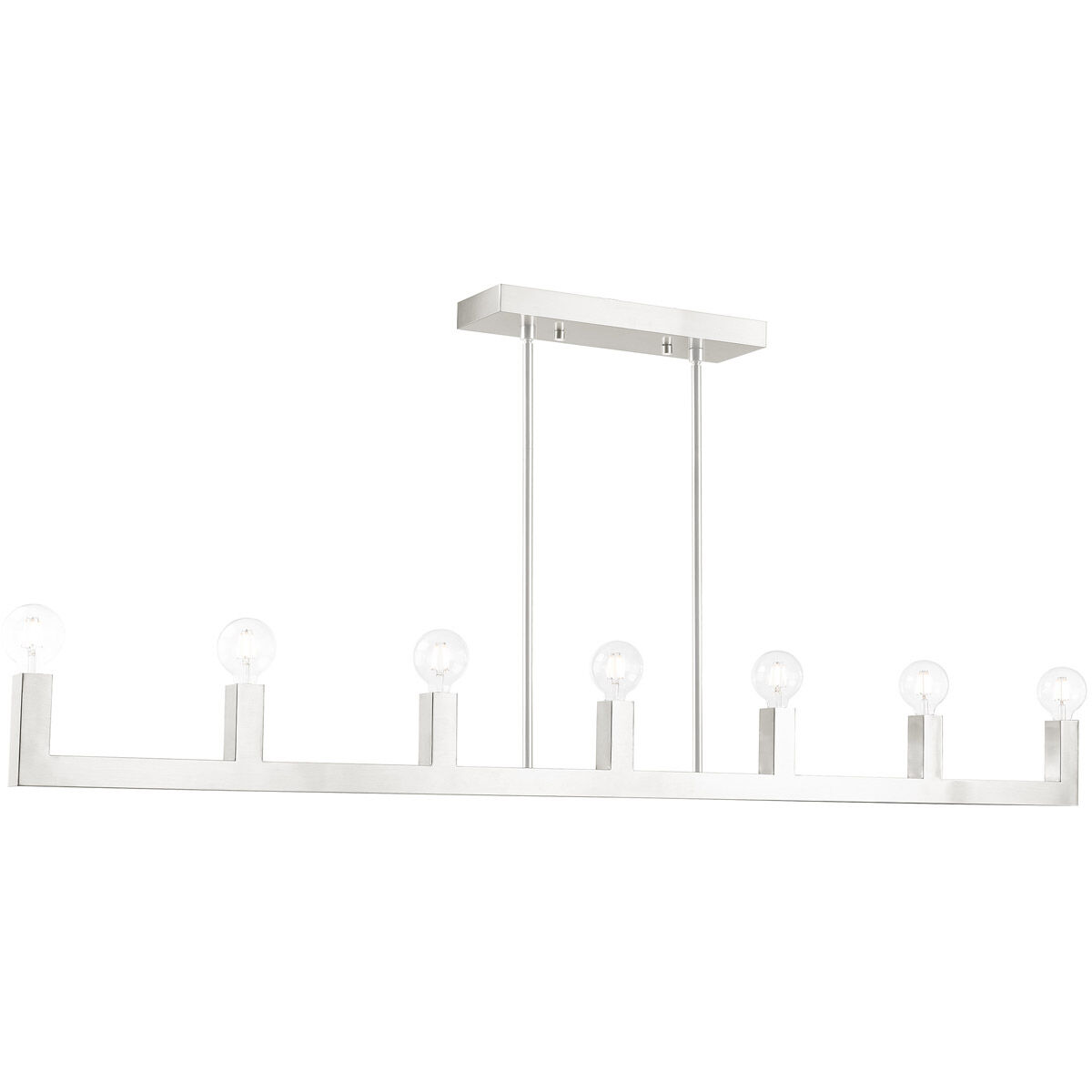 Solna 7 Light 70 inch Brushed Nickel Linear Chandelier Ceiling Light
