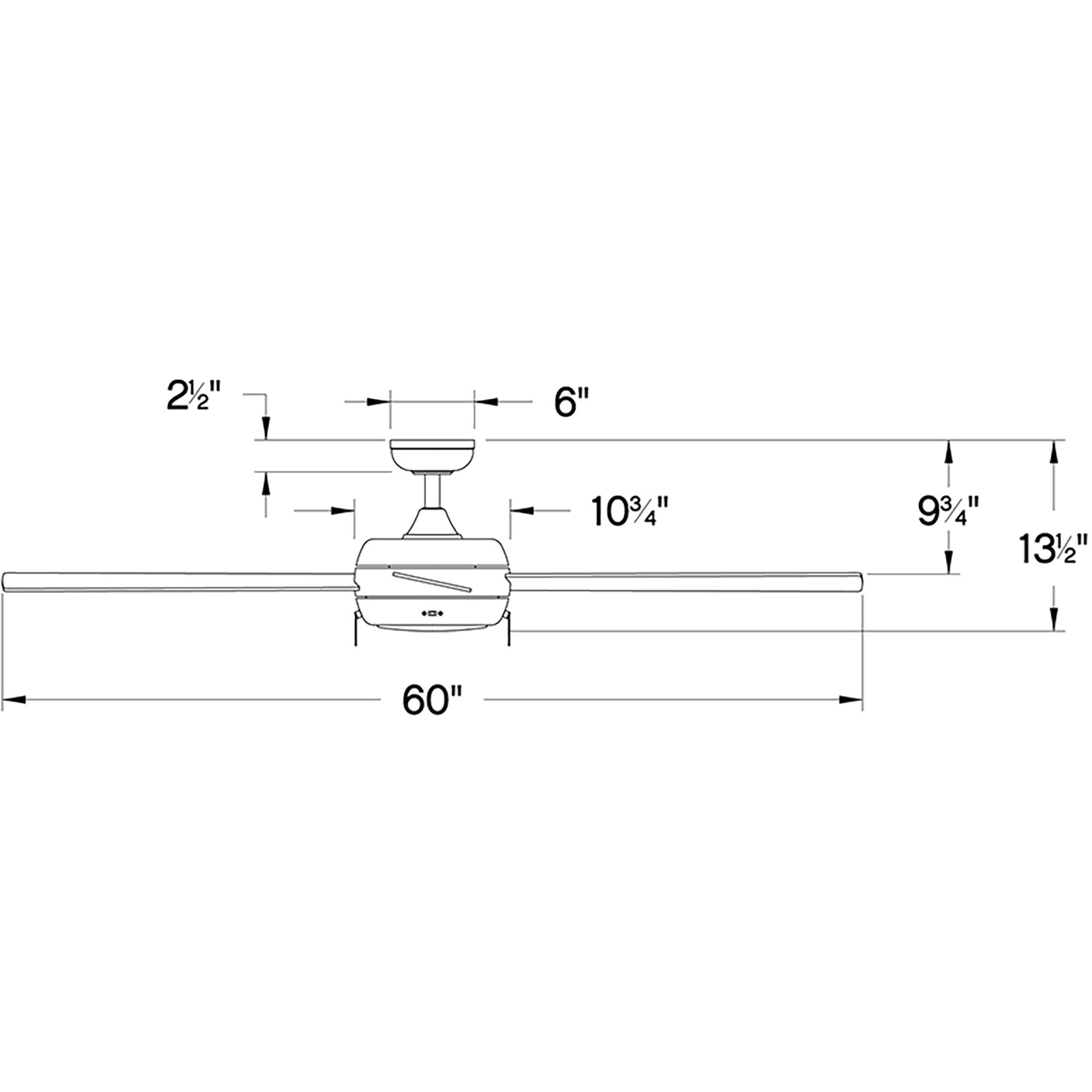 Croft 60 inch Matte Black with Matte Black, Walnut Blades Fan, Regency Series