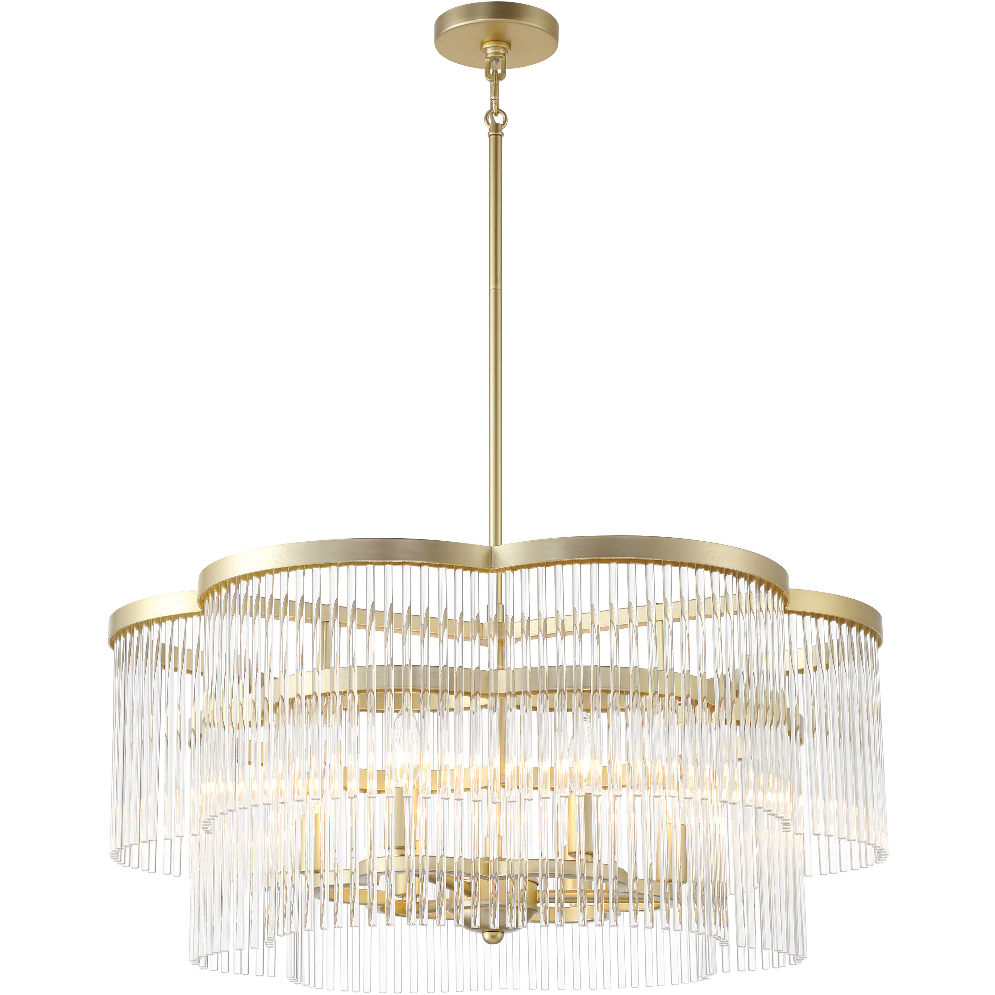 Azura 6 Light 28 inch Heirloom Brass Scalloped Pendant Ceiling Light