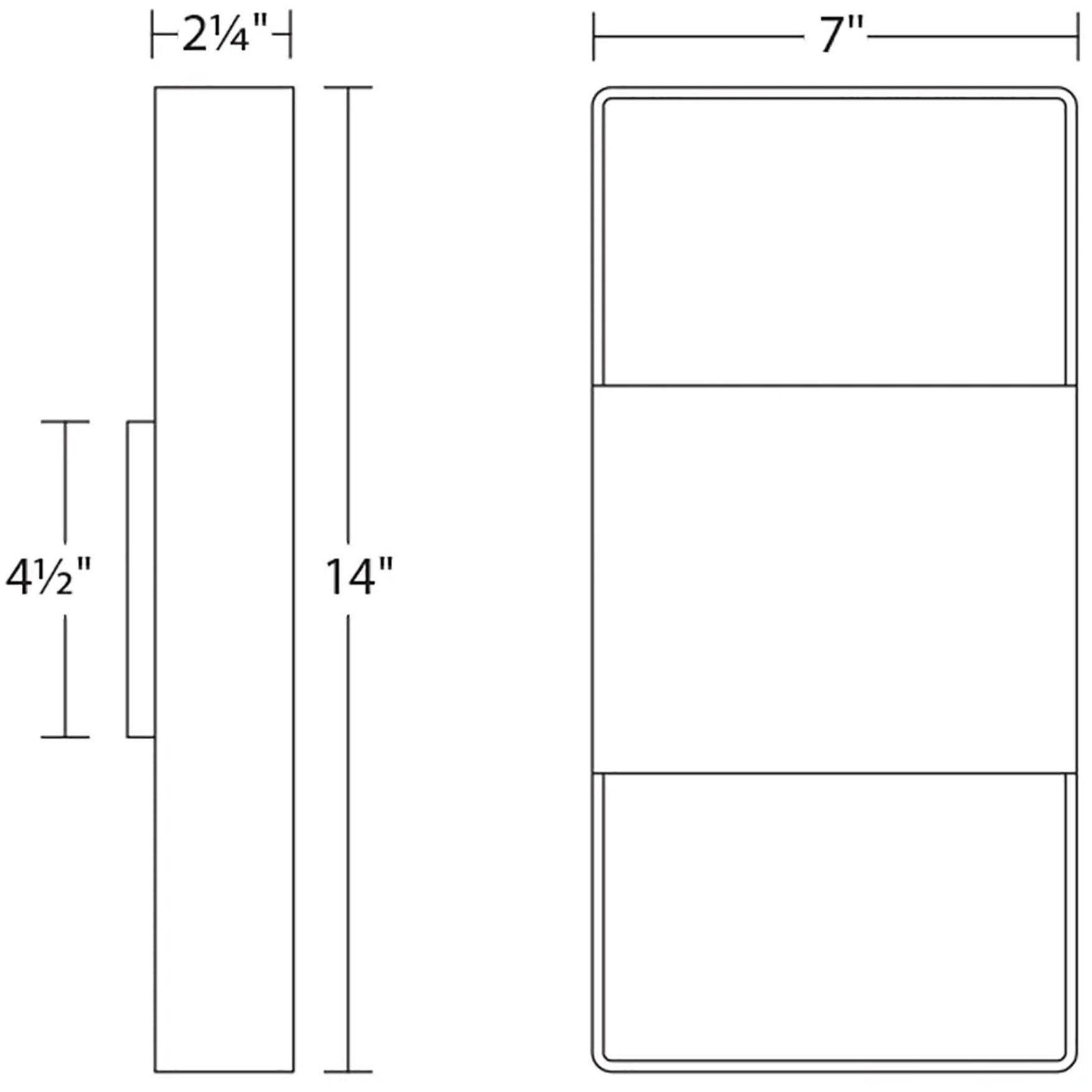 Light Frames LED 14 inch Textured White Indoor-Outdoor Sconce, Inside-Out
