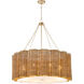 Boracay 6 Light 39 inch Natural Cane and Antique Brass Chandelier Ceiling Light