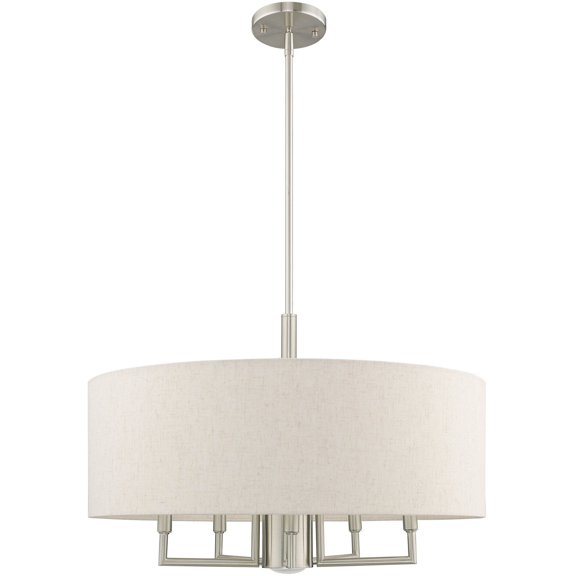 Meridian 6 Light 24 inch Brushed Nickel Pendant Chandelier Ceiling Light