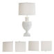 Chelsea House 34 inch 150 watt White Glaze Table Lamp Portable Light