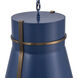 Brasserie 1 Light 20 inch French Blue and Heritage Bronze Pendant Ceiling Light