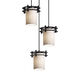 Limoges 3 Light 7 inch Matte Black Pendant Ceiling Light in Waterfall, Cylinder with Flat Rim