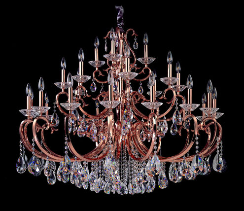 Allegri Cesti 28 Light Chandelier in Rose Gold/24K with Swarovski Elements Clear Crystals 10369-012-SE001