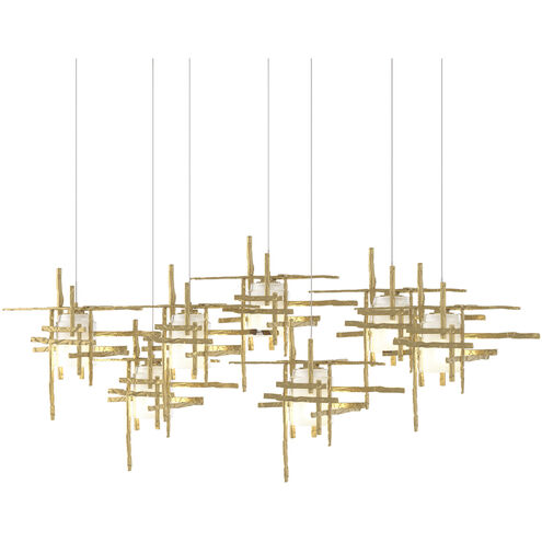 Tura 7 Light 53.6 inch Modern Brass Pendant Ceiling Light, Rectangular