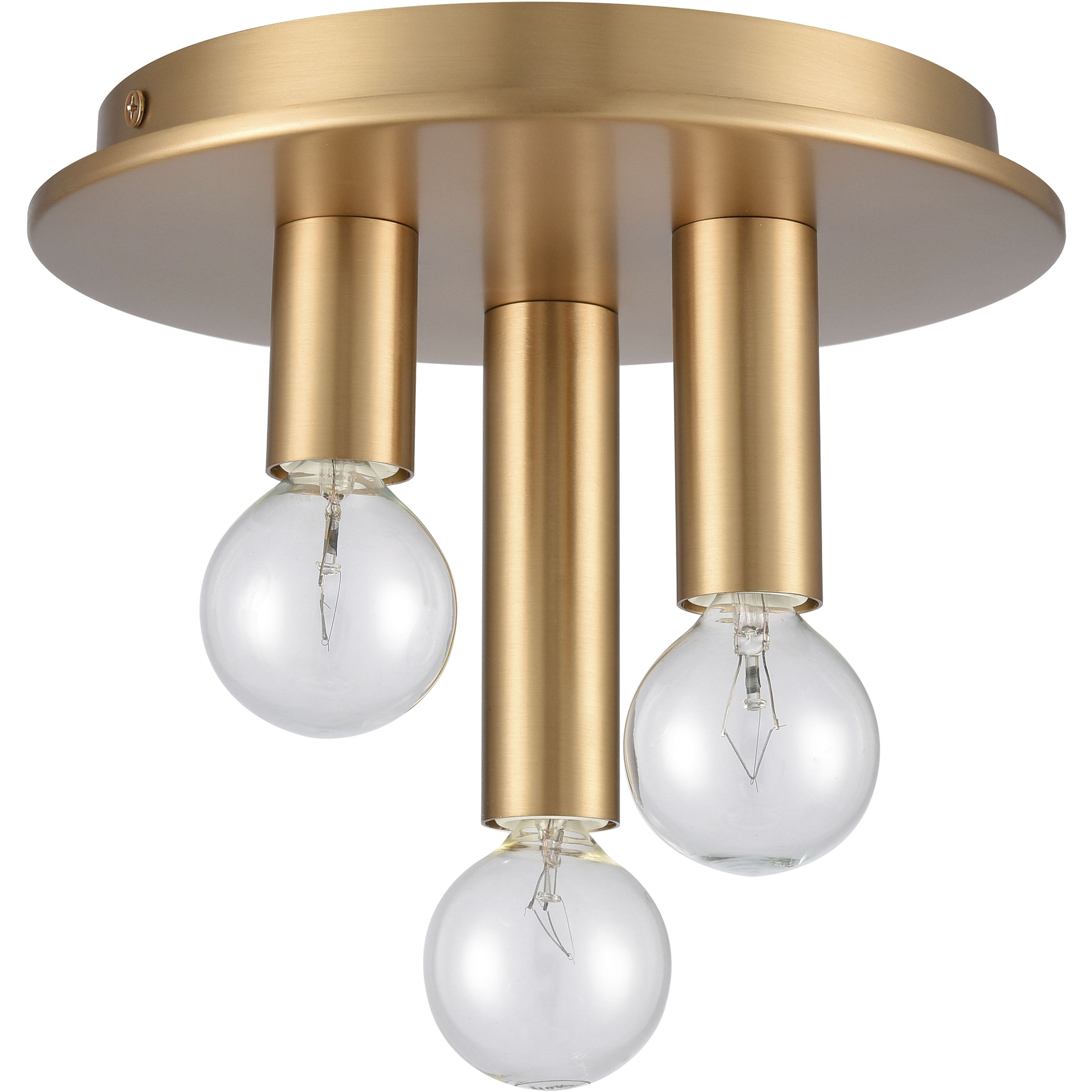 Pepper 3 Light 8 inch Brushed Gold Flush Mount Ceiling Light