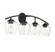 Transitional 4 Light 32.75 inch Matte Black Bathroom Vanity Light Wall Light