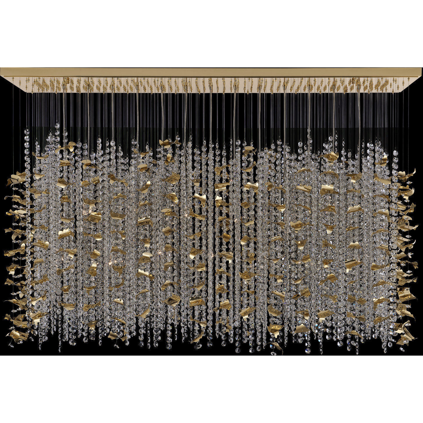 Floating 13 Light 15 inch 18K Gold Semi Flush Mount Ceiling Light