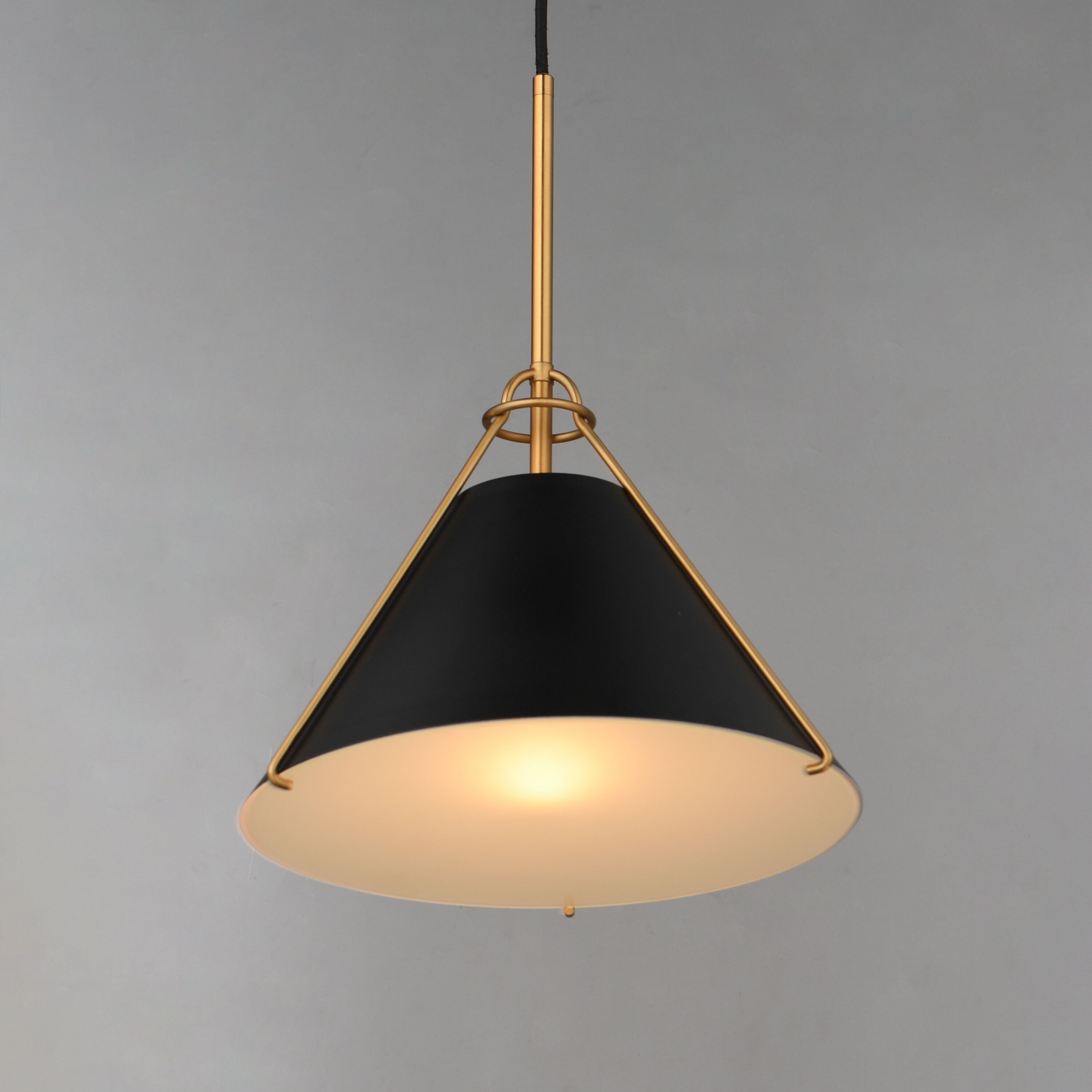 Lucas 1 Light 13.25 inch Black and Natural Aged Brass Single Pendant Ceiling Light