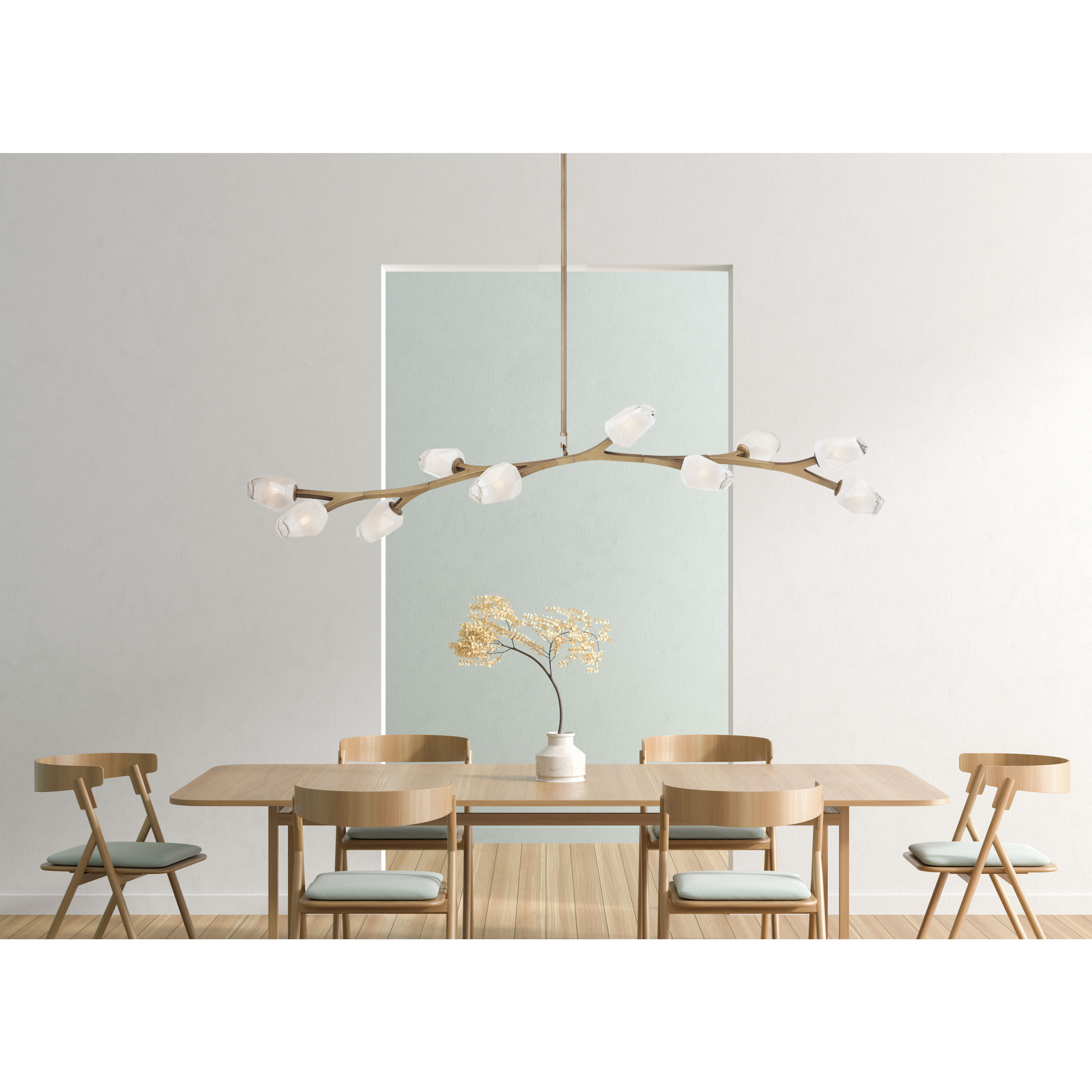Blossom LED 17.25 inch Natural Aged Brass Multi-Light Pendant Ceiling Light