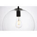 Placido 1 Light 12 inch Black and Clear Pendant Ceiling Light