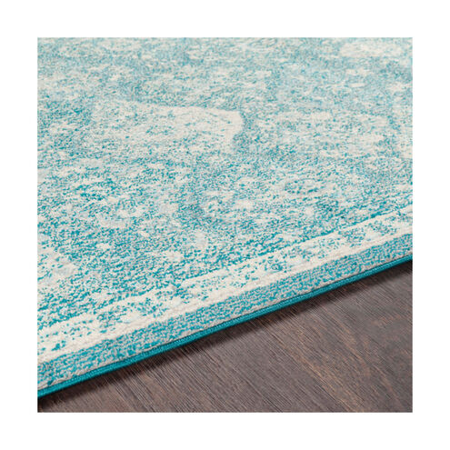 Cade 36 X 24 inch Teal/Pale Blue/Light Gray/Beige/White Rugs, Rectangle