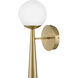 Izzy LED 6 inch Lacquered Brass Sconce Wall Light