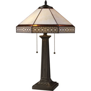 Stone Filigree 24 inch 60.00 watt Tiffany Bronze Table Lamp Portable Light