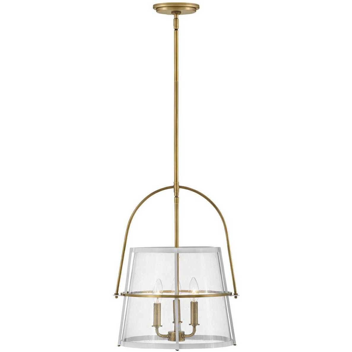 Tournon 15 inch Heritage Brass with Polished White Indoor Pendant Ceiling Light