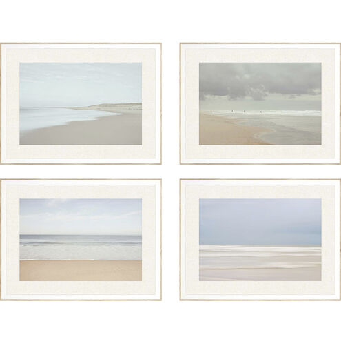 Waterside Blue and Gray and Beige and White Framed Art