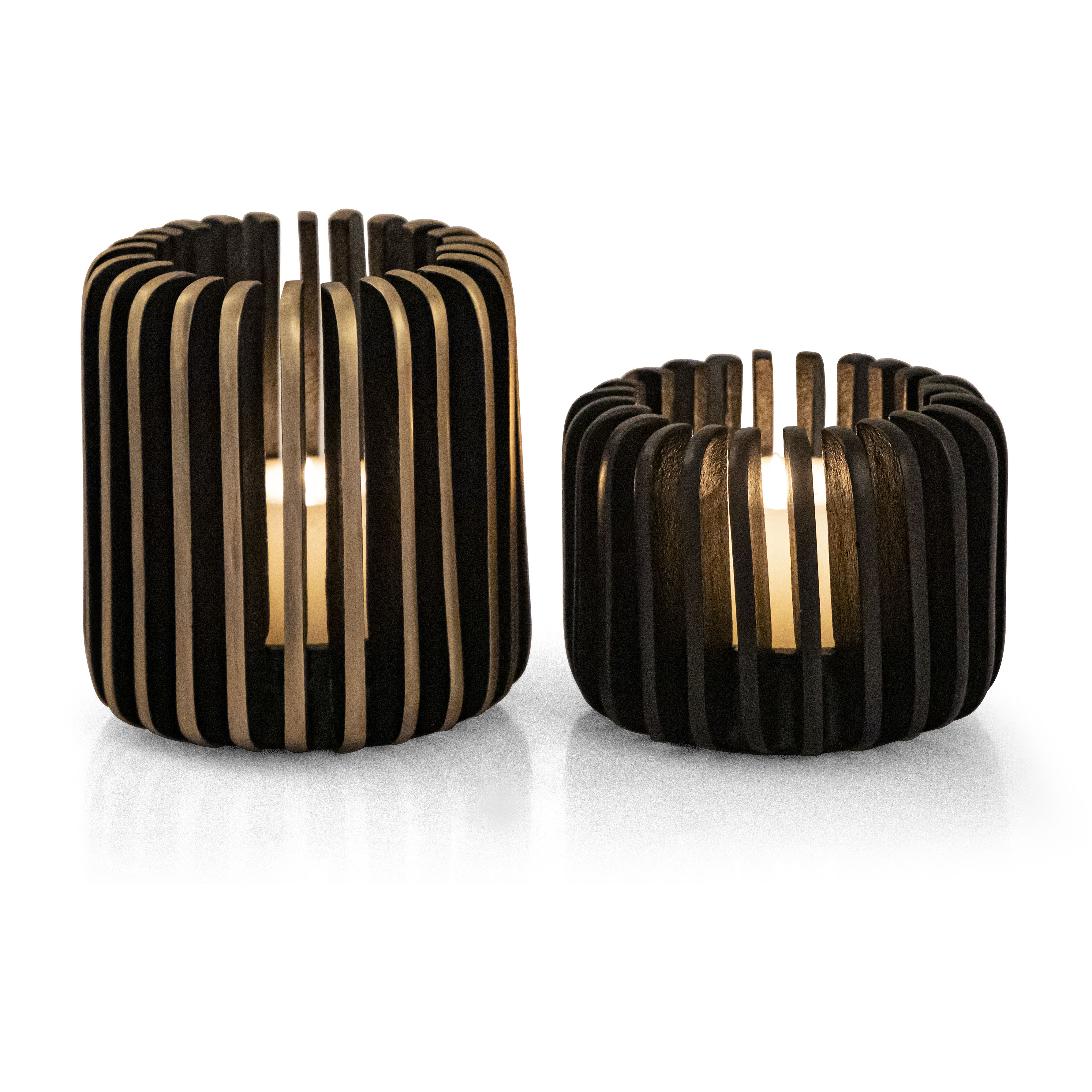 Louver 6.5 X 5 inch Candleholder in Black