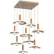 Cumulus LED 37 inch Novel Brass with White Metal Multi-Pendant Ceiling Light