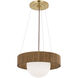 Windsor Smith Arena LED 18.5 inch Hand-Rubbed Antique Brass and Natural Oak Ring and Globe Chandelier Ceiling Light