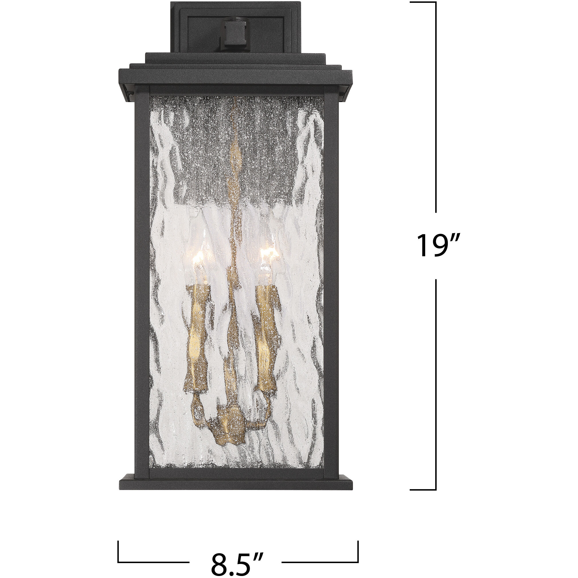 Estate 2 Light 19 inch Black and Brass Outdoor Wall Sconce