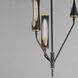 Regent LED 14 inch Black and Antique Brass Multi-Light Pendant Ceiling Light
